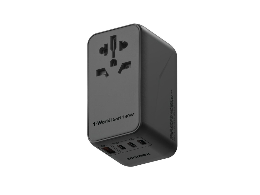 Buy Momax 1-World+ 70W GaN Travel Adapter - USB-C, USB-A, AC Outlet Black in Qatar Buy Momax 1-World+ 70W GaN Travel Adapter - USB-C, USB-A, AC Outlet Black in Qatar